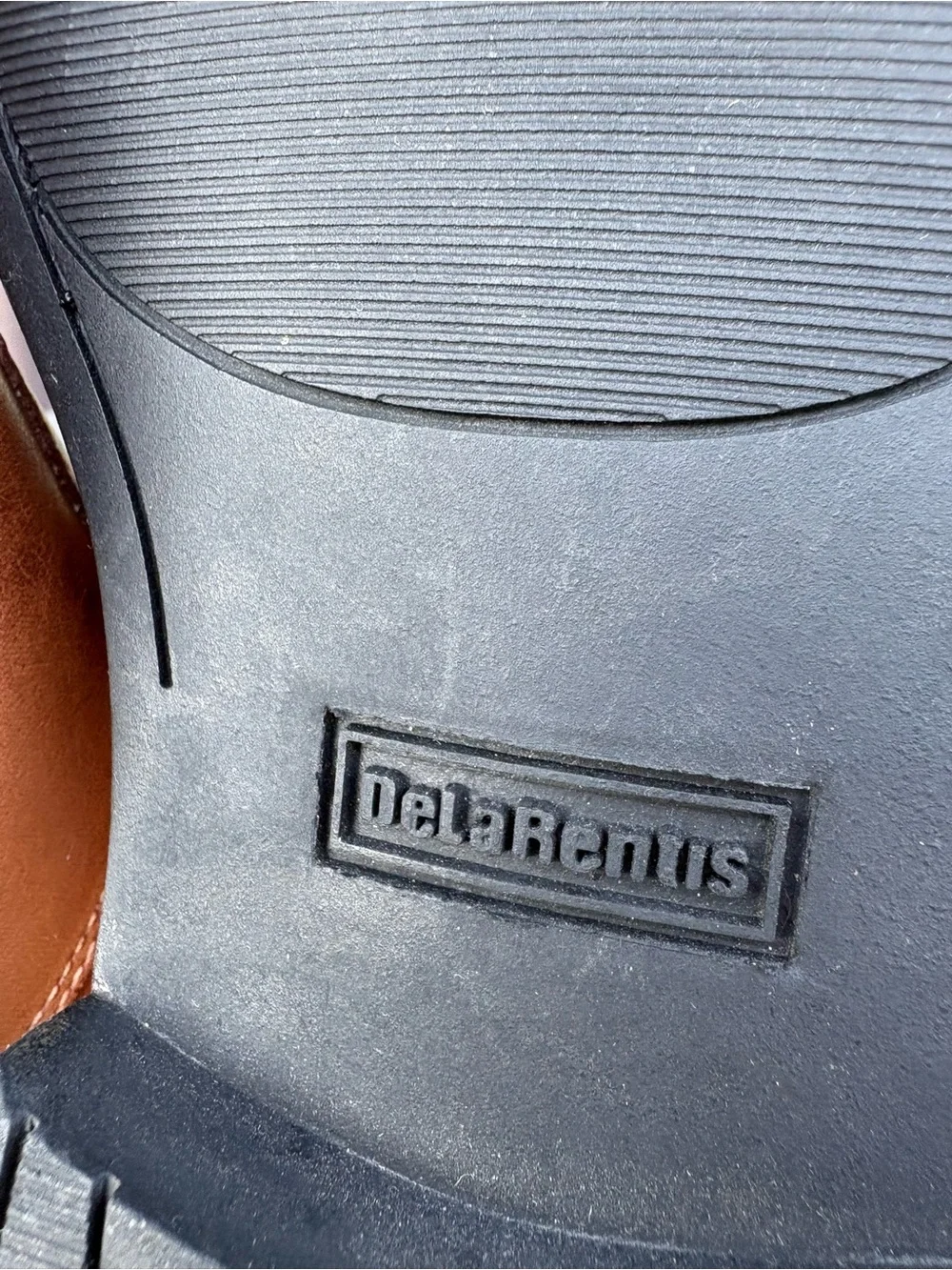 American Classic by DeLarentis Men's Tan Leather Slip-On Dress Shoes-size 11